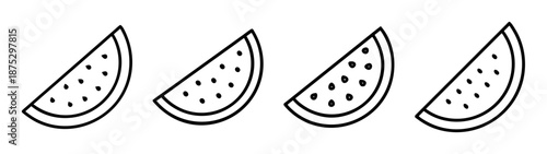 Watermelon slices vector drawing summer fruit illustration fresh food graphic design outline art image