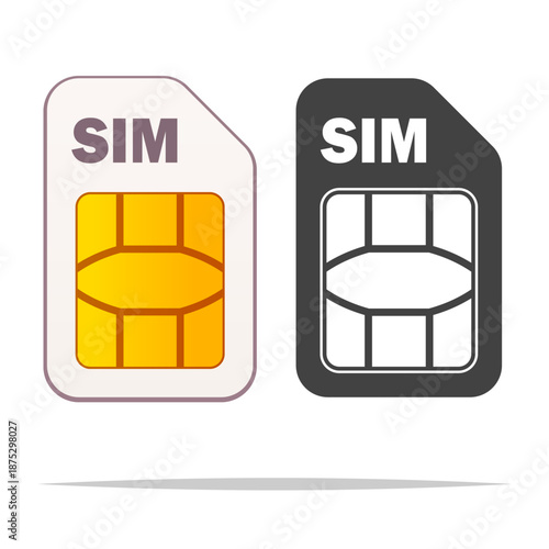 Sim card chip icon vector isolated illustration