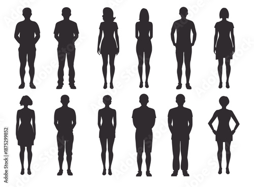 silhouettes of diverse individuals both men and women 