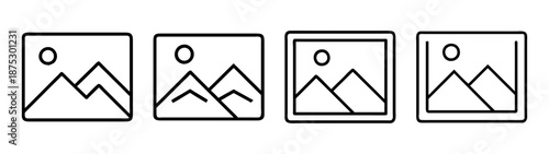 Mountain landscape photo album template for digital photography and picture gallery presentation design