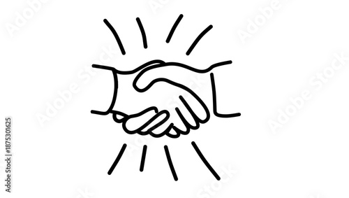 a simple handshake symbol, black isolated silhouette