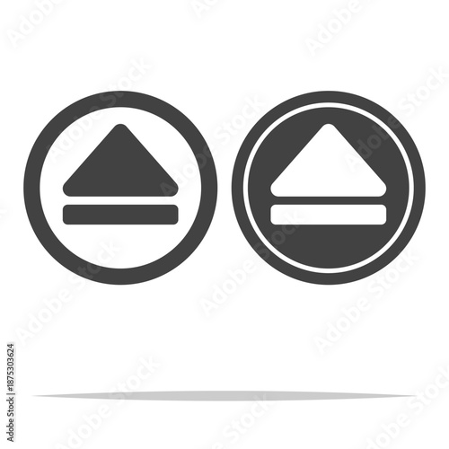Eject button symbol icon transparent vector isolated illustration