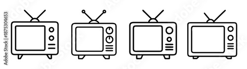 Vintage television set drawing vector illustration retro tv icon old television broadcasting antenna s
