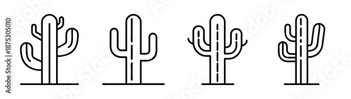Cactus svg bundle desert plant illustration succulent outline drawing botanical line art clip art design element