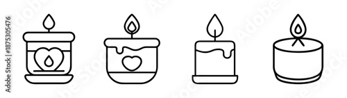 Collection of decorative candles vector illustration perfect for holiday season and home decor ideas