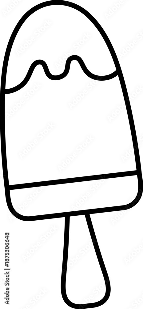 Fototapeta premium Popsicle With Drip Outline