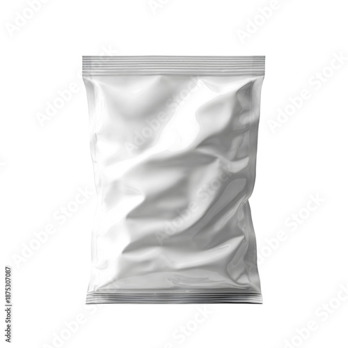 Transparent plastic bag with black paint splatters isolated on a transparent background