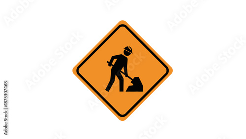 A yellow triangular warning sign features a black silhouette of a walking person to signify a pedestrian crossing and caution drivers to beware of people ahead on the street