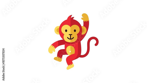 vector illustration of Chinese Zodiac Shio animal monkey for Chinese New Year theme 