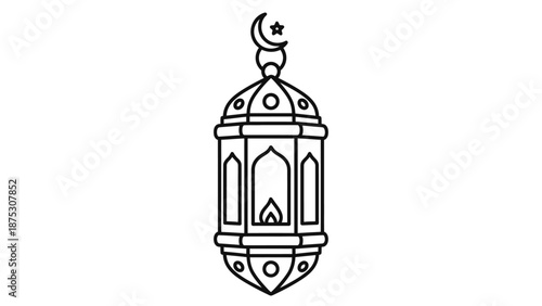 Islamic Ramadan Lantern Symbol - Traditional Arabic Decorative Light for Festive Celebrations and Ramadan Kareem