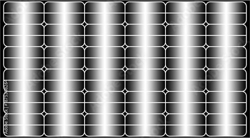 Shimmering metallic panels align in a precise grid, reflecting light symmetrically to create a sleek, futuristic abstract pattern with depth and elegance.