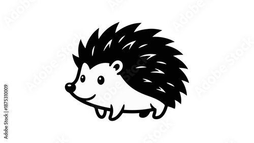 cute smiling hedgehog cartoon shape icon illustration