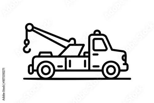 Tow Truck Icon Line Art vehicle transport
