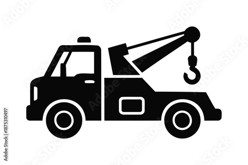 Tow Truck Icon Silhouette wrecker breakdown