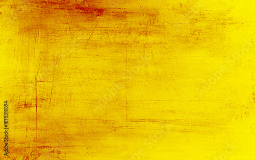 Old wall pattern texture cement wall abstract yellow color design are light with distress background.