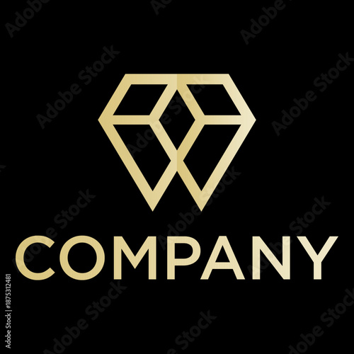 Elegant Gold Diamond Logo Template for Luxury Jewelry and Business Branding