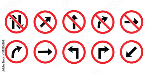Red road traffic sign vector illustration, stop symbol, traffic warning icon