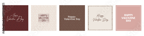 Valentine's Day elegant minimalist vector illustration with hearts