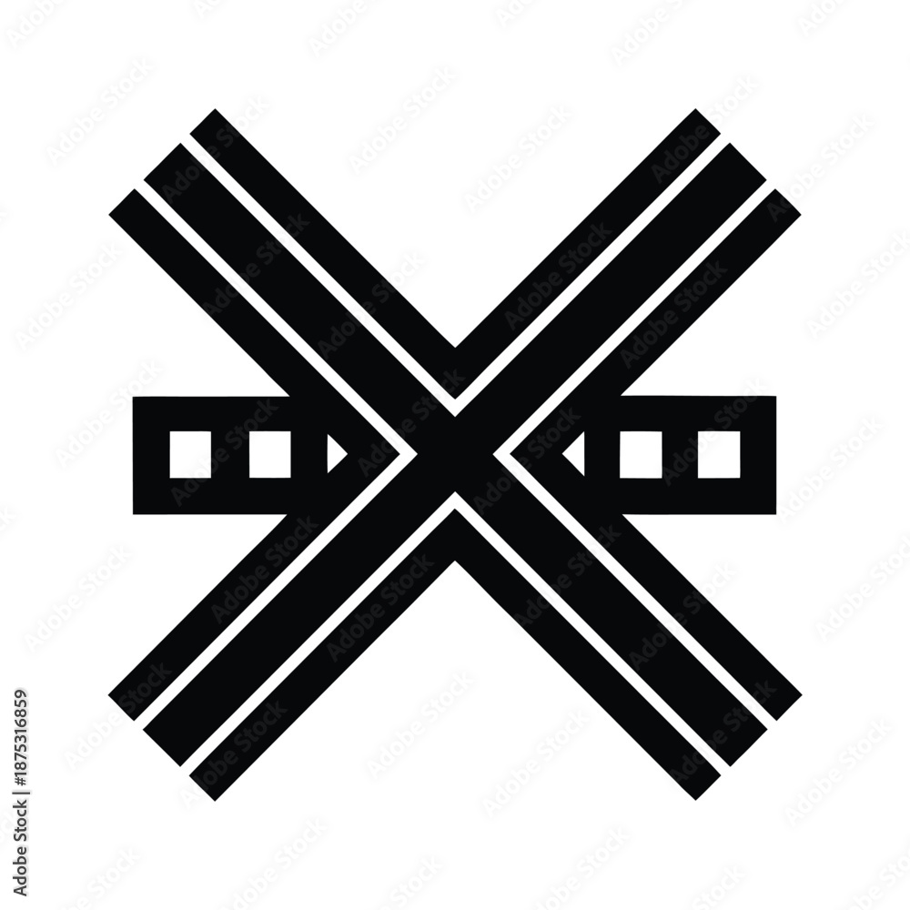 Obraz premium Railway Crossing Safety Icon