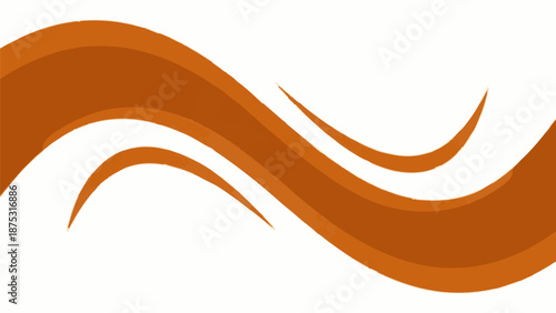 Abstract wavy lines in warm orange tones against a white background