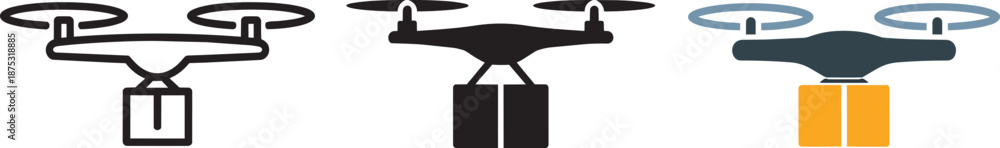 custom made wallpaper toronto digitalDrone delivery service icon concept flying unmanned aerial vehicle carrying package box
