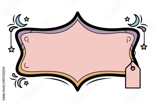 Vintage label design with floral accents