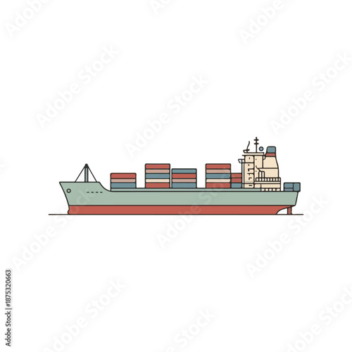 cargo ship in the sea vector