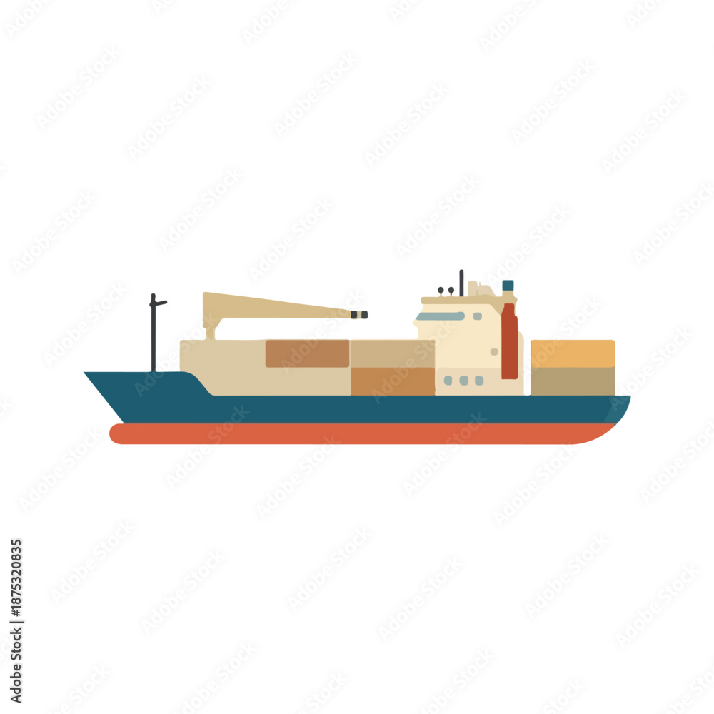 Obraz premium cargo ship in the sea vector