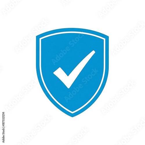 Free Download Flat Blue Shield Icon with Checkmark for Cybersecurity and Safety Design - GFXLoad