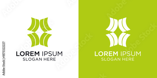 Versatile/Abstract logo design template with modern green and white color schemes for business branding and marketing needs