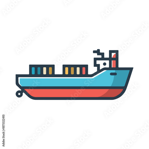 cargo ship in the sea vector