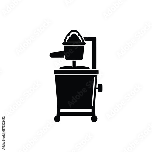 Vector Art of Vintage Ice Cream Maker Machine