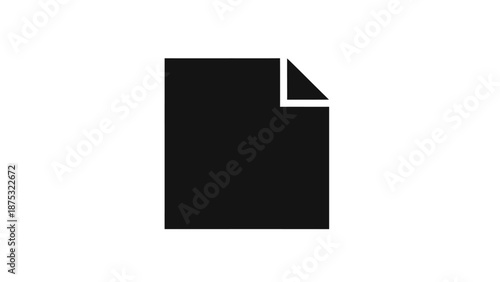Minimalist black and white icon of a single sheet of paper.