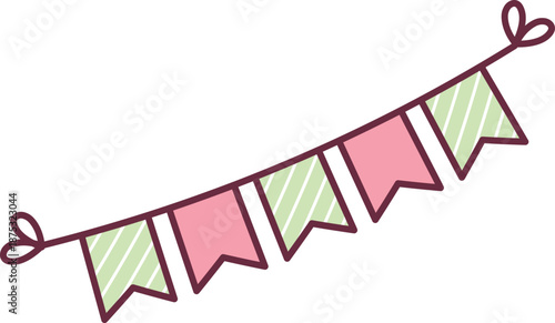 Bunting Garland Party Banner Doodle
