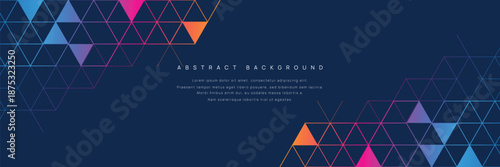 Graphic design element and abstract geometric background with triangle shape pattern	