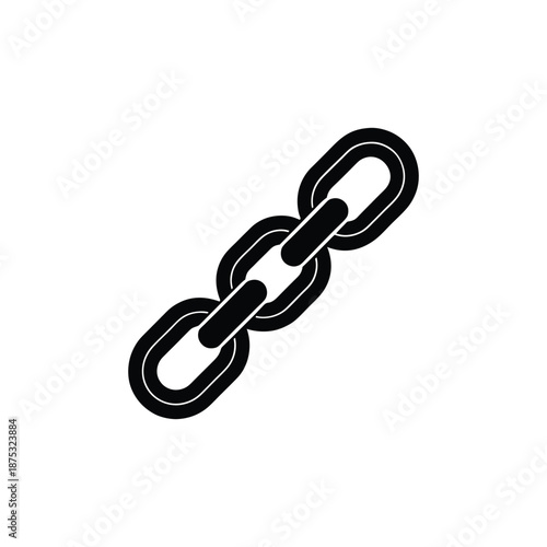 Broken metal chain links graphic vector illustration