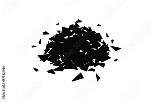 Chaotic Shattered Debris Impact Graphic Symbol Vector Illustration