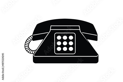 Classic rotary desk telephone icon business communication symbol vector