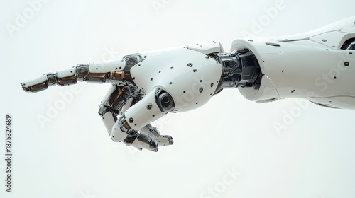 A highly detailed robotic hand reaching out, showcasing advanced technology and automation.