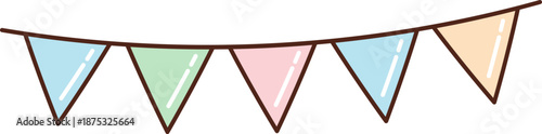 Bunting Flags Hanging Cartoon