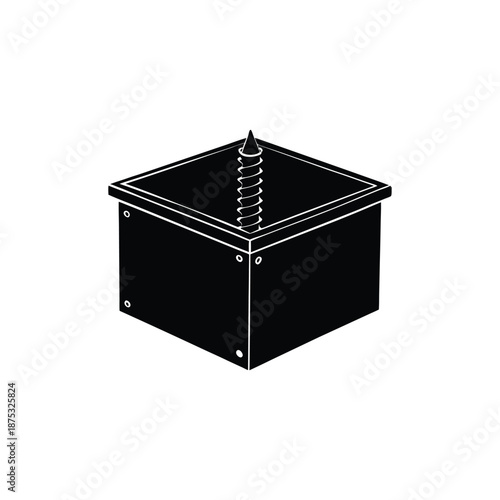 Metal screw fastener storage box hardware equipment icon vector