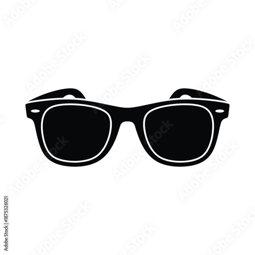 a pair of black sunglasses with white outline