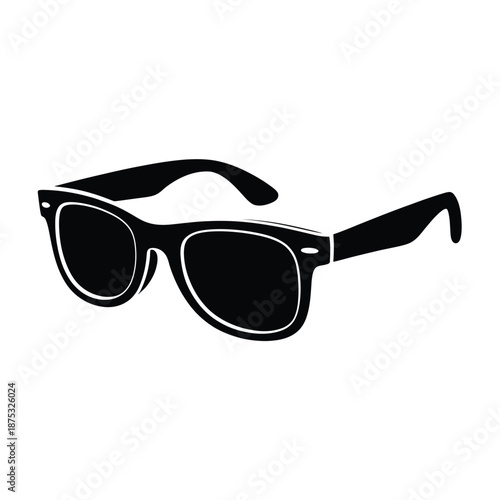 a pair of black sunglasses with white outline