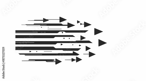 Black Arrows Pointing Right Direction Signs.