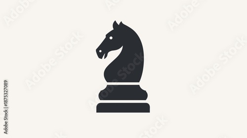 Black Chess Knight Piece Illustration Design.