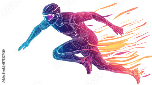 Dynamic Runner Motion Illustration Artwork.