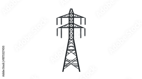 Electricity Pylon Tower Structure Illustration.