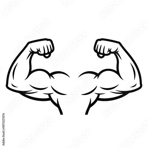 flexed muscular arms showing strength and power