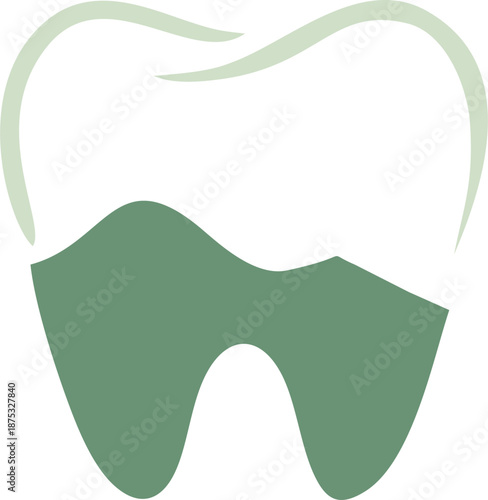  green illustration of teeth and river