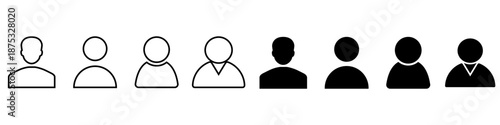 User vector icon set. Avatar Illustration sign collection.  Person symbol. Man logo.